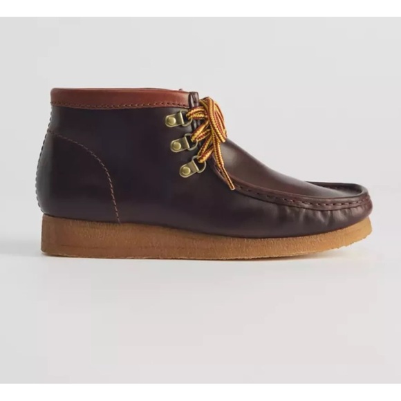 Urban Outfitters Clarks Wallabee Hiker Boot Burgundy Leather Unisex - Picture 8 of 9